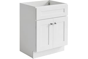 Design House Bath Unassembled Modern 2-Door Shaker Bathroom Vanity Cabinet Only, 24 x 21, White