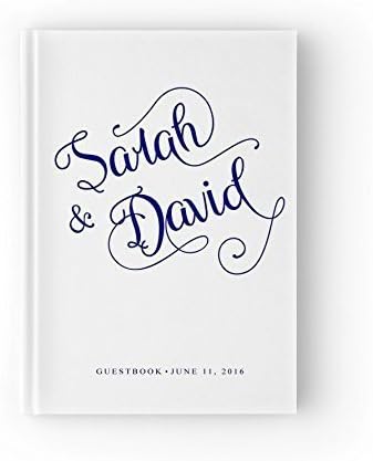 Navy and White Wedding Guest Book Customizable, Modern Guest Book, Navy Guest Book, Navy Blue Guest Book,