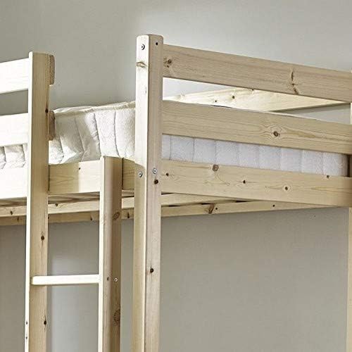 STRICTLY BEDS&BUNKS Icarus High Sleeper Loft Bunk Bed including Sprung Mattress (20 cm), 3ft Single, Natural - Image 5