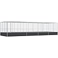 vidaXL Steel Aviary with Extension - Large Flight Cage for Small Animals - Silver and Anthracite - 366.9"x120.9"x83.5"