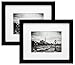8x10 Black Picture Frames with 5x7 Inch Mat Two Pack,2 Frames,Wide Molding,Both Attached Hanging Hardware and Desktop Easel,Display Pictures 8x10 or 5x7 Inches Mats,Two Family Photos Frame