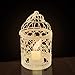 Ciaoed Small Metal Tealight Hanging Birdcage Lantern, Vintage Decorative Centerpieces of Wedding & Party Christmas Pack of 2 (White)