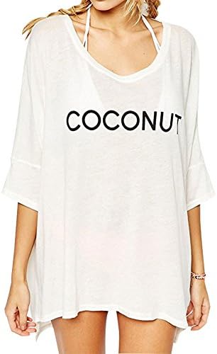 BomDeals Women's Cover up T-Shirt Baggy Swimsuit Beach Dress