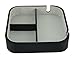Three Compartment Black Carbon Fiber Catchall Phone Case Coin Tray Valet Tray for Keys, Phone, Jewelry, Valet, Accessories