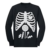 Children Skeleton Candy Rib-cage X-Ray Halloween Funny Long sleeve kids T-Shirt