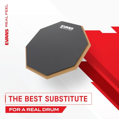 Evans RealFeel Drum Practice Pad Drum Pad Drummer Practice Pad Gum Rubber & Neoprene, 2