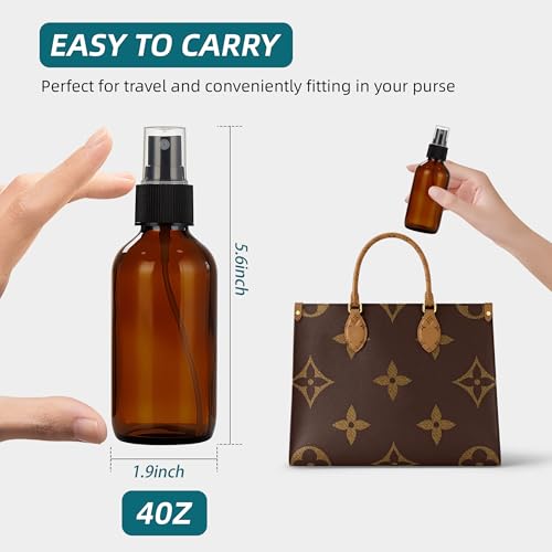 Dark Amber Glass Spray Bottles 4 oz, Small, Fine Mist, 4 Pack photo 10