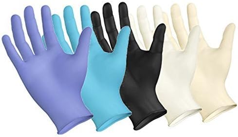 1000 x SafeTouch Disposable Gloves (10 x Boxes of 100) - Nitrile, Vinyl, Clear, Blue, Black (Vinyl, Powder-Free, Clear - L (Large))