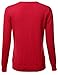 FLORIA Women Button Down Crew Neck Long Sleeve Soft Knit Cardigan Sweater RED M