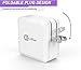 CellEver 4.8A 24W PowerBoost High Speed Dual USB Wall Charger with SmartID (2 Ports and Foldable Plug) Travel Charger for Apple iPhone 5, 5s, 6, 6s 7, 7 Plus, iPad Mini, iPad Air, iPad Pro - White