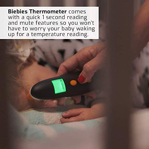 Biebies Forehead and Ear Thermometer - Instant, 1-Second, Accurate Infrared Reading of Body, Object Temperature- Medical Digital Thermometer with Memory Recall Log for Baby, Toddler, Kids and Adults