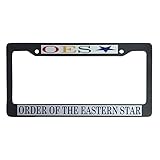 Order of the Eastern Star OES Black Plastic License Plate Frame Greek Fraternity Letter For Front Back of Car