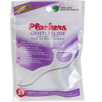 2-Pack Plackers Gentleslide Flossers for Tight Teeth (70 Flosser-Picks Total)