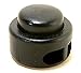 Fms Ravenox Double Hole Kettle Drum Cord Lock | Paracord Lock for Rope, Twine, Bags, Luggage, Apparel, Footwear Use | Plastic Spring Stop Toggle Stoppers (6 Pack)(Black)