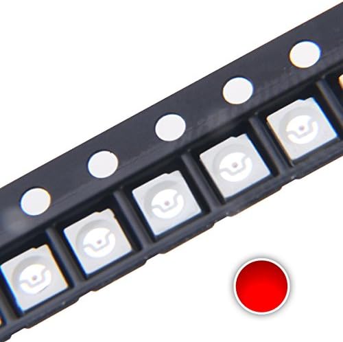 CHANZON100 pcs 3528 (1210) Red SMD LED Diode Lights Chips (Surface Mount PLCC 3.5mm x 2.8mm DC 2V 20mA) Super Bright Lighting Bulb Lamps Electronics Components Light Emitting Diodes
