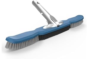 KOKIDO KEMANO Heavy Duty Pool Brush Head, Premium Nylon Bristles Non-Abrasive Cleaning, Reinforced Aluminum Frame, Ideal for Pool Walls, Steps, Corners, Above Ground & Inground Swimming Pool Cleaning Tools