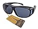 Utrax Clear View Vision UV Protection Wraparound Driving Glasses Sunglasses Black Yellow Lens Fits Over Eyeglasses (Black for Day)