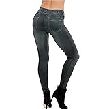 Eastabile Womens' Jeans Printed Slim Denim Jeggings Leggings Stretchy Pencil Pants (M, Black)