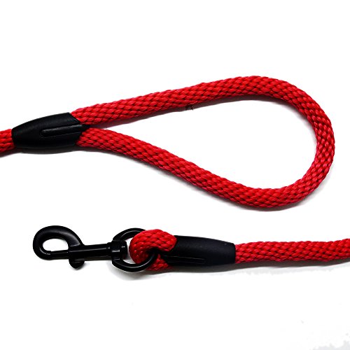 lynxking Braided Rope Dog Leash Pet Dog Lead Leash Dog Traction Rope Leashes Dog Walking Training Lead for Medium Large Dogs (4Feet Red)