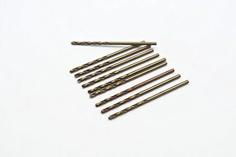Generic Pack of 10 HSS-Co Twisted Drill Bits 1.8mm Straight Shank for Stainless Steels