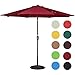 Sundale Outdoor 10 Feet Aluminum Market Umbrella Table Umbrella with Crank and Auto Tilt for Patio, Garden, Deck, Backyard, Pool, 8 Alu. Ribs, 100% Polyester Canopy (Burgundy)