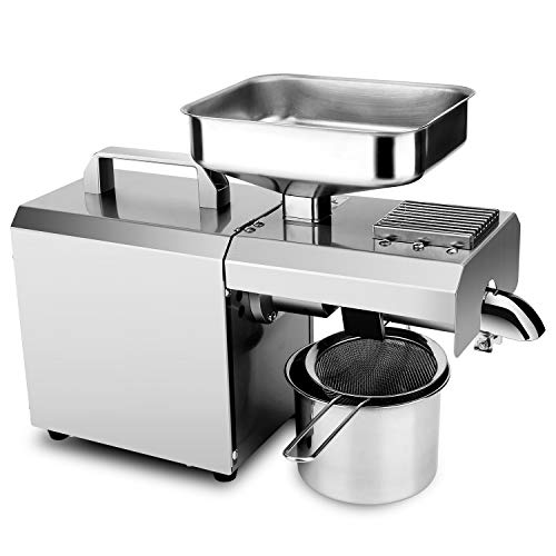 Home Commercial Peanut Oil Press Machine Automatic Oil Extractor Rapeseed Presser Organic Pumpkin Expeller for Castor Coconut Olive Canola Avocado Sunflower