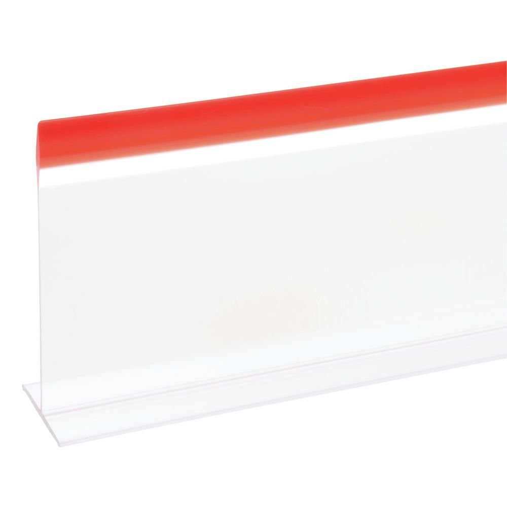 Meat Case Divider Shelf Divider Clear with Red Trim T Shape