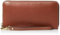 Fossil Emma Large Zip  Clutch,Brown,One Size