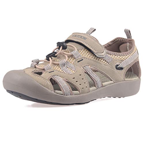 GRITION-Women-Outdoor-Hiking-Sandals-Summer-Adjustable-Closed-Toe-Beach-Sport-Walking-Shoes-Blue-Purple-Beige