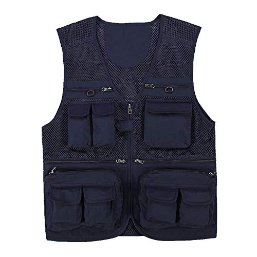 Zweilagige Netz-Anglerweste mit mehreren Taschen, schnell trocknend, für Fotografie, Angeln, für Herren – Bild 4