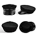 Comhats Siggi Womens Wool Newsboy Cabbie Cap Painter Chauffeur Hats Lady PU Visor Black