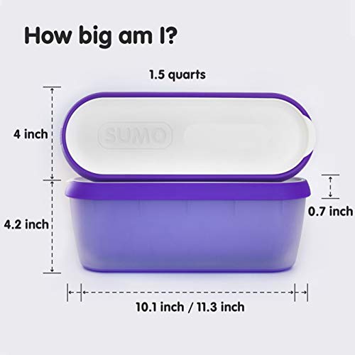 SUMO Homemade Ice Cream Containers: Insulated Tub. Dishwasher Safe. 1.5 Quart (1-Pack, Purple)