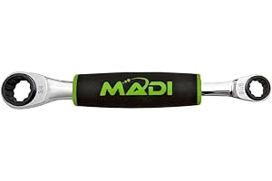 MADI Innovative Lineman Tools Insulated 4-in-1 Ratcheting Speed Wrench - 1/2", 5/8", 9/16" & 3/4" | RW4