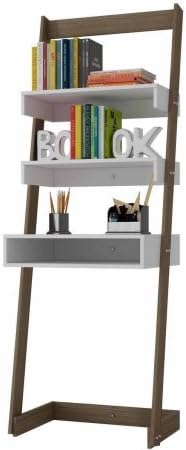 Mendocino Filbert Urbane Ladder Desk with 1 Tabletop and Cubby, White