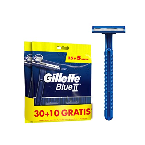 Blue II Máquinilla de Afeitar Desechable para Hombre, Pack de 40