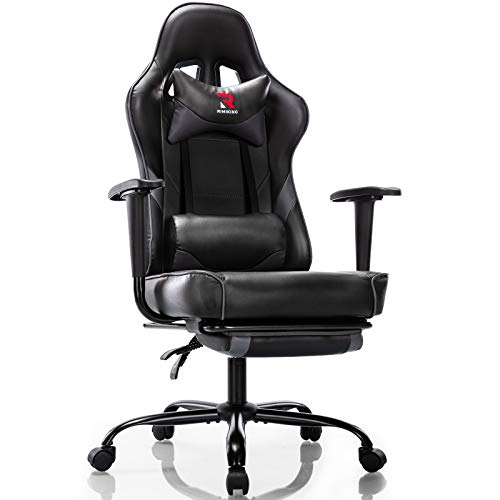 Rimiking Ergonomic Gaming Chair with Footrest Adjustable Swivel