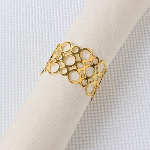 10Pcs/Lot Wedding Restaurant Hollow Napkin Buckle Napkin Ring Gold And Silver Scarf Circle Korean Napkin Buckle Banquet Napkin Ring