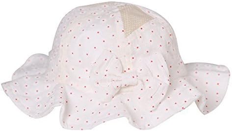 Gongzhumama Baby Girl's Sun Hat with Hair Bow Sun Protection (0-6months, white)