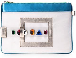 GEMA Vegan Designer evening Clutch, Ipad size ,Luxury Non Leather Handbag for Women. Multicolored
