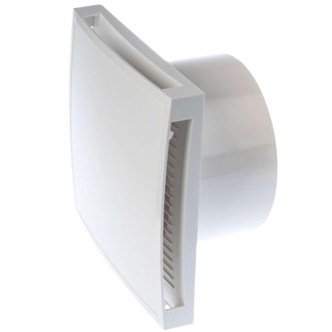 EUROPLAST Diameter 150mm Light Switch Activation Bathroom Fan with Humidity Sensor and Timer - 6 inch Bathroom Extractor Fan with Timer with a Front Panel - White Ventilation fan