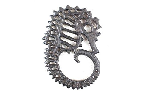 Cast Iron Seahorse Trivet 6" - Seahorse Home Decor - Beach Coastal Decor - Thumbnail 4