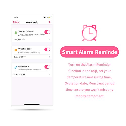 Basal Thermometer for Ovulation, PRYMAX Basal Body Thermometer Auto Sync Data BBT Thermometer for Ovulation, Menstrual Tracking and Prediction, Fertility Monitoring Support iOS/Android APP - Thumbnail 5