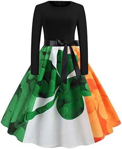 Dressing for Women Party Club Evening Gown Fluffy Plus Size Ladies Novelty Swing Bridesmsid St Patrick's Day Sleeveless Casual Party Club Evening Prom Swing Dress Green
