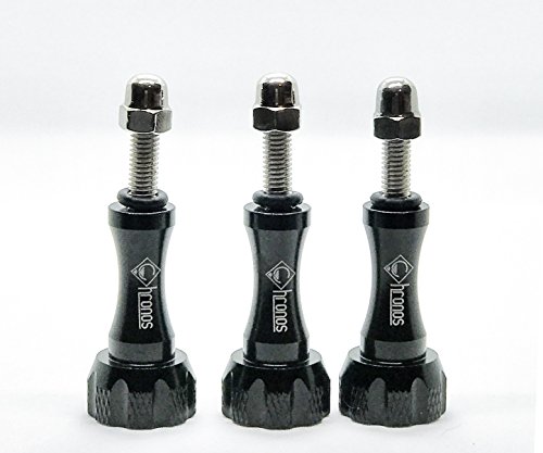 Chronos Aluminum Alloy Metal GoPro thumbscrew for GoPro Session, Hero 6, 5, 4, 3+, 3, 2, 1 HD, Black