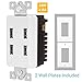 ENERLITES 4.8A High-Speed 4-Port USB Wall Outlet Charger, Compatible with iPhone XS/MAX/XR/X/8, Samsung Galaxy S9/S8/S7, LG, HTC & other Smartphones, UL Listed, 62000-4USB48-W, White