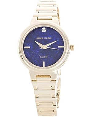 Women's Blue Dial Gold Tone Bracelet Watch AK/2440CBGB