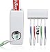 Yohome Auto Toothpaste Dispenser Hands Free Toothpaste Squeezer and Toothbrush Holder (White）