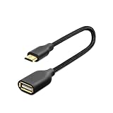 OKRAY 1 Pack 0.52ft / 16cm Nylon Braided Micro USB 2.0 OTG Cable On The Go Adapter A Female to Micro B Male Compatible for Samsung, Android or Windows Smart Phones Tablet with OTG Function (Black)