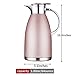 Coffee Thermos Stainless Steel 64 Ounce Thermos Large Travel Bottle Vacuum Insulated Coffee Carafe - Pink