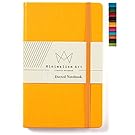 Minimalism Art | Classic Notebook Journal, Size: 5" X 8.3", A5, Yellow, Dotted Grid Page, 192 Pages, Hard Cover/Fine PU Leather, Inner Pocket, Quality Paper - 100gsm | Designed in San Francisco